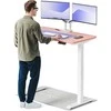 Elektrinis reguliuojamo aukščio stalas Desktronic HomeOne Baltas/Rožinis, 120x60cm, Dvigubas motoras, USB ir USB-C įkrovimo lizdai