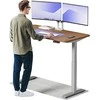 Elektrinis reguliuojamo aukščio stalas Desktronic HomeOne Pilkas/Riešutmedis, 140x70cm, Dvigubas motoras, USB ir USB-C įkrovimo lizdai