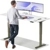 Elektrinis reguliuojamo aukščio stalas Desktronic HomePro Žalias/Baltas, 200x80cm, Dvigubas motoras, USB ir USB-C įkrovimo lizdai