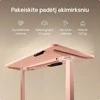 Elektrinis reguliuojamo aukščio stalas Desktronic HomeOne Rožinis/Baltas, 120x60cm, Dvigubas motoras, USB ir USB-C įkrovimo lizdai