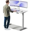 Elektrinis reguliuojamo aukščio stalas Desktronic HomeOne Pilkas/Baltas, 140x70cm, Dvigubas motoras, USB ir USB-C įkrovimo lizdai