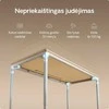 Elektrinis Reguliuojamo Aukščio Stalas Desktronic HomeMax Baltas/Bambukas, 160x80cm, Keturi varikliai, Magnetinis kabelių laikiklis