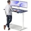 Elektrinis reguliuojamo aukščio stalas Desktronic HomePro Baltas/Mėlynas, 140x70cm, Dvigubas motoras, USB ir USB-C įkrovimo lizdai