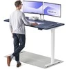 Elektrinis reguliuojamo aukščio stalas Desktronic HomePro Baltas/Mėlynas, 160x80cm, Dvigubas motoras, USB ir USB-C įkrovimo lizdai