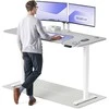 Elektrinis reguliuojamo aukščio stalas Desktronic HomePro Baltas/Pilkas, 180x80cm, Dvigubas motoras, USB ir USB-C įkrovimo lizdai