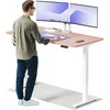 Elektrinis reguliuojamo aukščio stalas Desktronic HomeOne Baltas/Rožinis, 160x80cm, Dvigubas motoras, USB ir USB-C įkrovimo lizdai