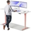 Elektrinis reguliuojamo aukščio stalas Desktronic HomePro Rožinis/Baltas, 200x80cm, Dvigubas motoras, USB ir USB-C įkrovimo lizdai