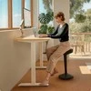 Elektrinis reguliuojamo aukščio stalas Desktronic HomeOne Bambukas/Baltas, 120x60cm, Dvigubas motoras, USB ir USB-C įkrovimo lizdai