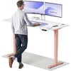 Elektrinis reguliuojamo aukščio stalas Desktronic HomePro Rožinis/Baltas, 180x80cm, Dvigubas motoras, USB ir USB-C įkrovimo lizdai