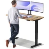 Elektrinis reguliuojamo aukščio stalas Desktronic HomePro Ąžuolo masyvas/Juodas, 140x70cm, Dvigubas motoras, USB ir USB-C įkrovimo lizdai