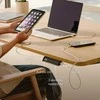 Elektrinis reguliuojamo aukščio stalas Desktronic HomePro Ąžuolo masyvas/Juodas, 160x80cm, Dvigubas motoras, USB ir USB-C įkrovimo lizdai