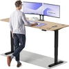 Elektrinis reguliuojamo aukščio stalas Desktronic HomePro Bambukas/Juodas, 200x80cm, Dvigubas motoras, USB ir USB-C įkrovimo lizdai