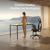 Elektrinis Reguliuojamo Aukščio Stalas Desktronic HomeMax Juodas/Bambukas, 160x80cm, Keturi varikliai, Magnetinis kabelių laikiklis
