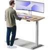 Elektrinis reguliuojamo aukščio stalas Desktronic HomeOne Bambukas/Pilkas, 140x70cm, Dvigubas motoras, USB ir USB-C įkrovimo lizdai
