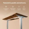 Elektrinis reguliuojamo aukščio stalas Desktronic HomePro Riešutmedžio masyvas/Baltas, 160x80cm, Dvigubas motoras, USB ir USB-C įkrovimo lizdai