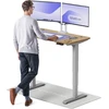 Elektrinis reguliuojamo aukščio stalas Desktronic HomePro Ąžuolo masyvas/Pilkas, 120x60cm, Dvigubas motoras, USB ir USB-C įkrovimo lizdai
