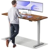 Elektrinis reguliuojamo aukščio stalas Desktronic HomePro Riešutmedžio masyvas/Pilkas, 180x80cm, Dvigubas motoras, USB ir USB-C įkrovimo lizdai