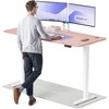 Elektrinis reguliuojamo aukščio stalas Desktronic HomePro Baltas/Rožinis, 180x80cm, Dvigubas motoras, USB ir USB-C įkrovimo lizdai