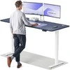 Elektrinis reguliuojamo aukščio stalas Desktronic HomePro Baltas/Mėlynas, 200x80cm, Dvigubas motoras, USB ir USB-C įkrovimo lizdai