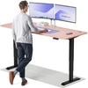 Elektrinis reguliuojamo aukščio stalas Desktronic HomePro Juodas/Rožinis, 200x80cm, Dvigubas motoras, USB ir USB-C įkrovimo lizdai