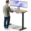 Elektrinis reguliuojamo aukščio stalas Desktronic HomeOne Bambukas/Juodas, 140x70cm, Dvigubas motoras, USB ir USB-C įkrovimo lizdai