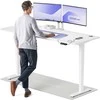 Elektrinis reguliuojamo aukščio stalas Desktronic HomePro Baltas/Baltas, 200x80cm, Dvigubas motoras, USB ir USB-C įkrovimo lizdai