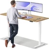 Elektrinis reguliuojamo aukščio stalas Desktronic HomePro Ąžuolo masyvas/Baltas, 200x80cm, Dvigubas motoras, USB ir USB-C įkrovimo lizdai