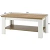 TV staliukas Kavos staliukas Imv Provence, 120 cm, baltoji pušis/ąžuolas