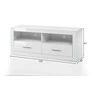 TV stovas Bianco, 150 cm, baltas blizgesys