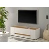 TV stovas City, 140 cm, balta/ąžuolinė