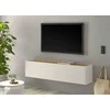 TV stovas City, 150 cm, balta/ąžuolinė