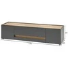 TV staliukas TV stovas City, 170 cm, antracitas/ąžuolinė