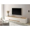 TV stovas City, 223 cm, balta/ąžuolinė
