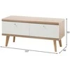 TV stovas Imv Lena, 107 cm, balta/ąžuolinė