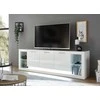 TV staliukas TV stovas Imv Meran, 198 cm, baltas blizgus