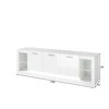 TV staliukas TV stovas Imv Meran, 198 cm, baltas blizgus