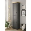 Vonios spintelė Westminster, 53 x 41 x 203 cm, tamsiai pilka / ąžuolas