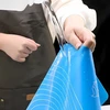 Winder Home Didelė silikoninė tešlos lenta XL – virtuvinis kilimėlis su matavimo skalėmis, mėlyna