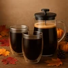 Winder Home Kavos rinkinys: French Press kavinukas 600 ml + 2 borosilikatinės termo stiklinės po 350 ml