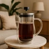 Winder Home Kavos rinkinys: French Press kavinukas 600 ml + 2 borosilikatinės termo stiklinės po 350 ml