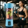 Winder Home Nešiojamas USB trintuvas 380 ml su mėlyna jogos ir mankštos kilimėliu – sporto rinkinys, mėlynas