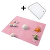 Winder Home Rožinė silikoninė tešlos kočiojimo lenta 30×40 cm + baltas plastikinis peilis tešlai