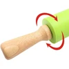 Winder Home Silikoninis tešlos kočėlas 30 cm – nelimpantis virtuvės įrankis, žalias