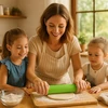 Winder Home Silikoninis tešlos kočėlas 30 cm – nelimpantis virtuvės įrankis, žalias