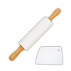 Winder Home Silikoninis tešlos kočėlas 43 cm + baltas plastikinis peilis tešlai