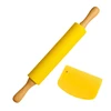 Winder Home Silikoninis tešlos kočėlas 43 cm – didelis, nelimpantis virtuvės įrankis, geltonas