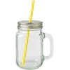 Winder Home Stiklinė su dangteliu ir šiaudeliu – 450 ml, 1 vnt., stiklinis indas gėrimams