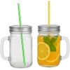 Winder Home Stiklinė su dangteliu ir šiaudeliu – 450 ml, 2 vnt., gėrimams