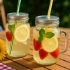 Winder Home Stiklinė su dangteliu ir šiaudeliu – 450 ml, 1 vnt., stiklinis indas gėrimams