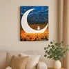 Winder Home Tapyba pagal skaičius – paveikslas, dažai, teptukai, rinkinys „Mėnulis ir žmogus“, 40×50 cm